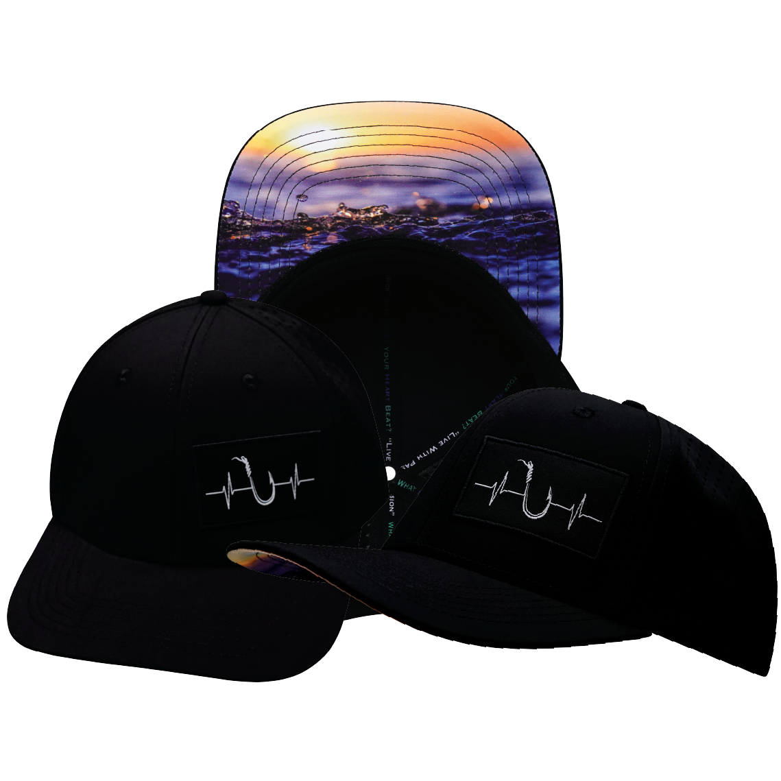 Fishing - 6 Panel - Black - Laser Mesh (Unisex)