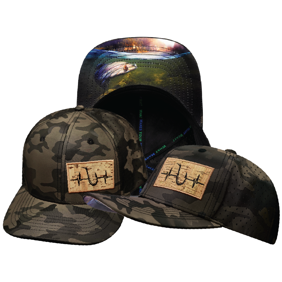 Fishing - 6 Panel - Tan Camo - Laser Mesh (Unisex)