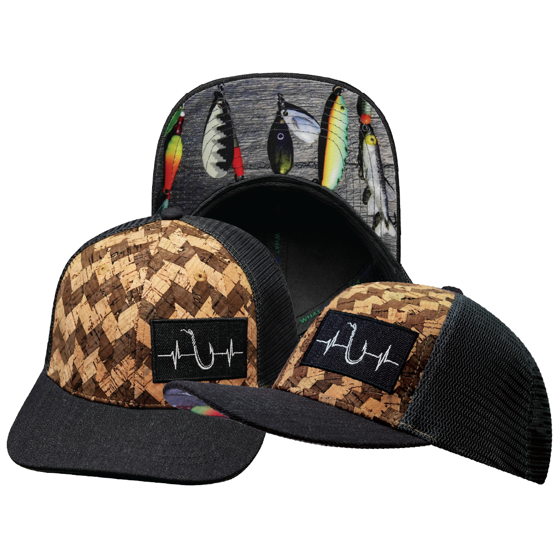 Fishing - 6 Panel - Cork - Charcoal Gray - Trucker Mesh (Unisex)