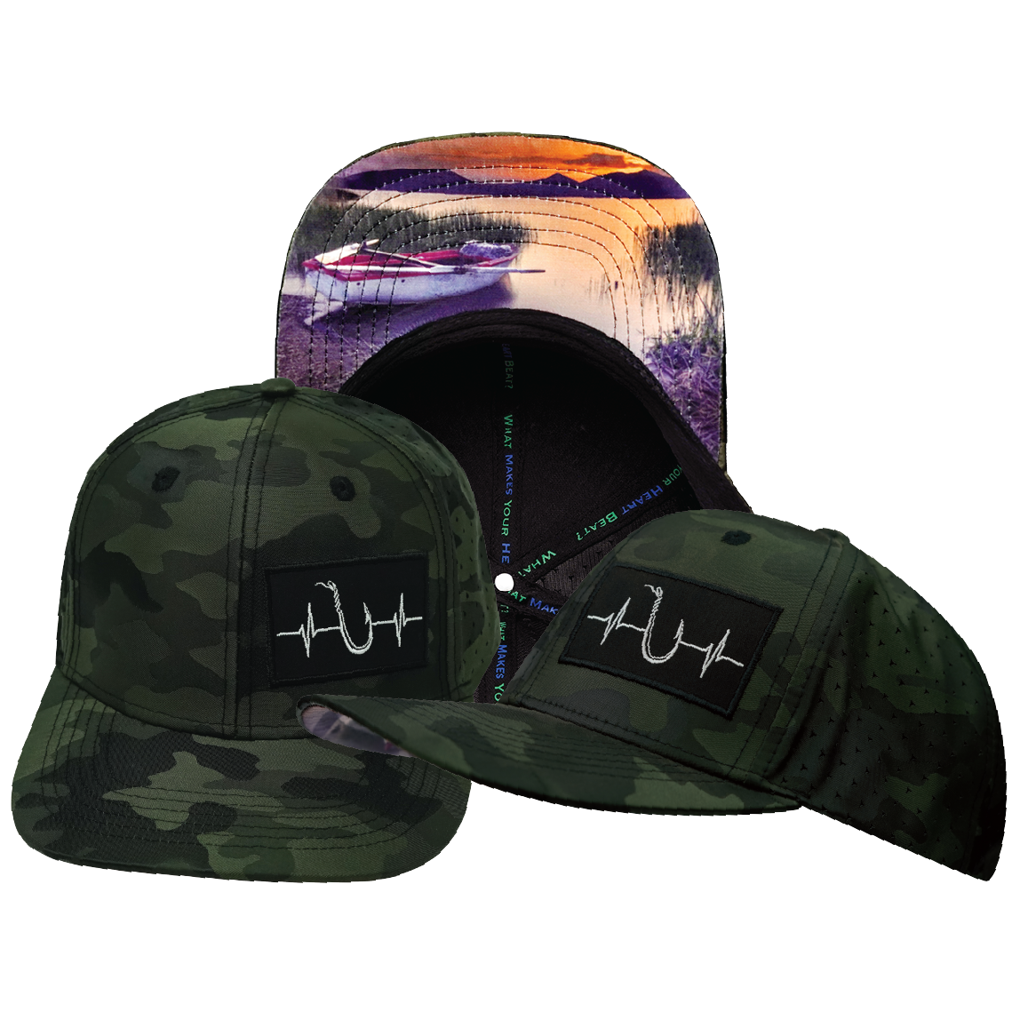 Fishing - 6 Panel - Green Camo - Laser Mesh (Unisex)