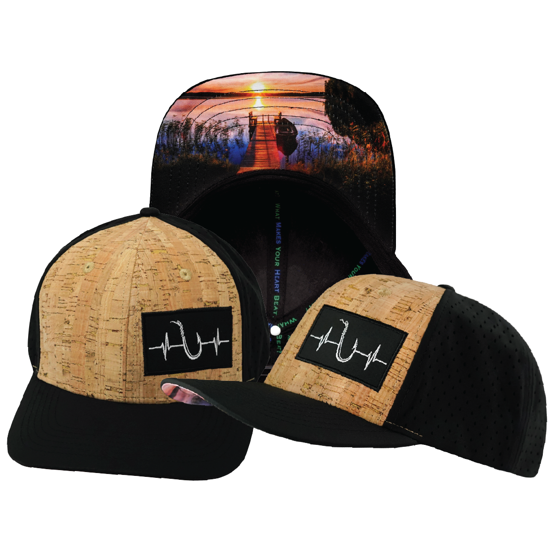 Fishing - 6 Panel - Cork - Black - Laser Mesh (Unisex)