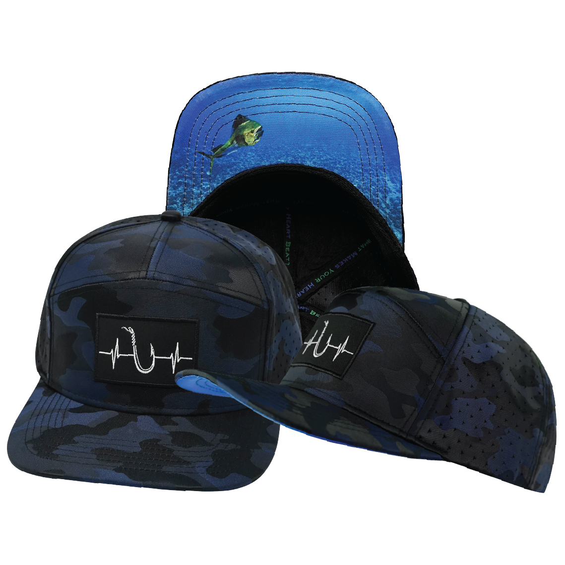 Fishing - 7 Panel - Navy Camo - Laser Mesh (Unisex)
