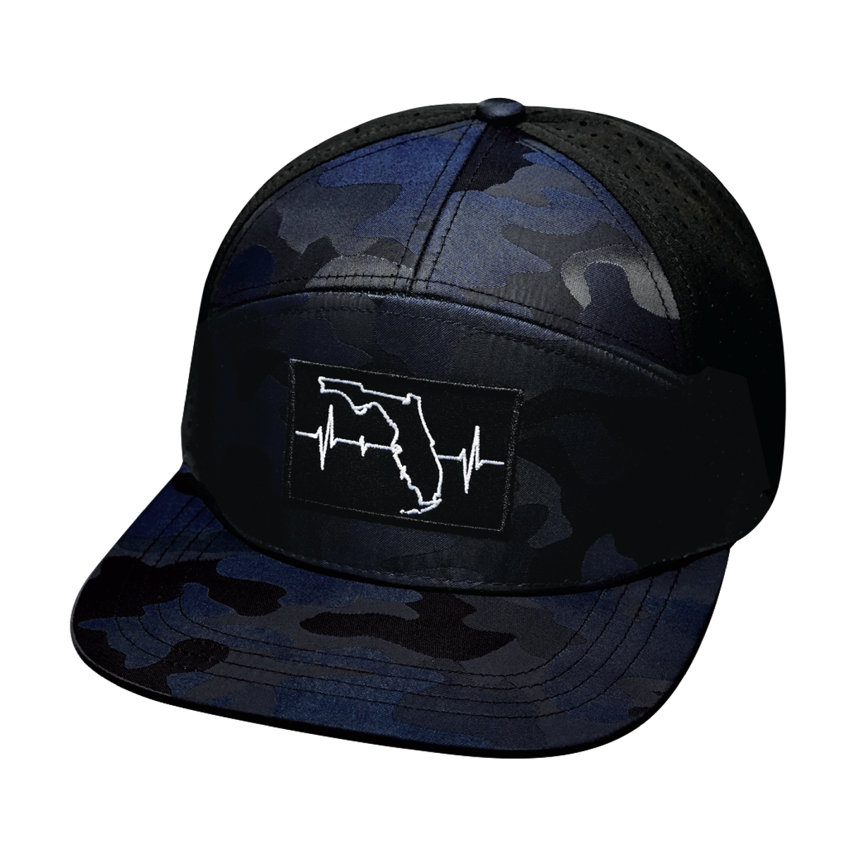 Florida - 7 Panel - Navy Camo / Black - Laser Mesh (Unisex)