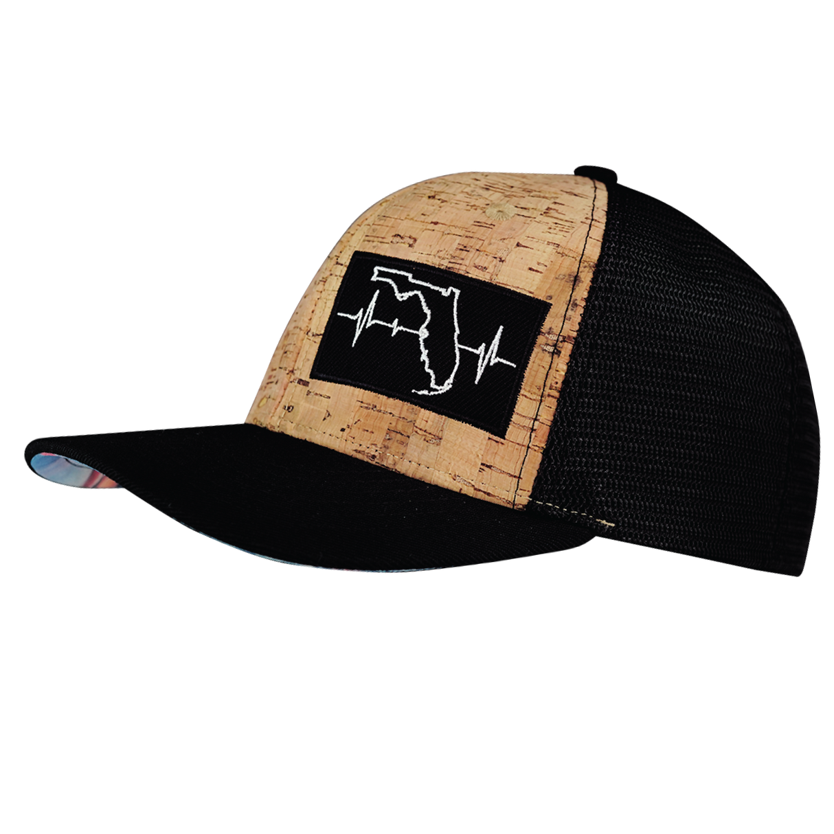 Florida - 6 Panel - Cork - Black - Trucker Mesh (Unisex)