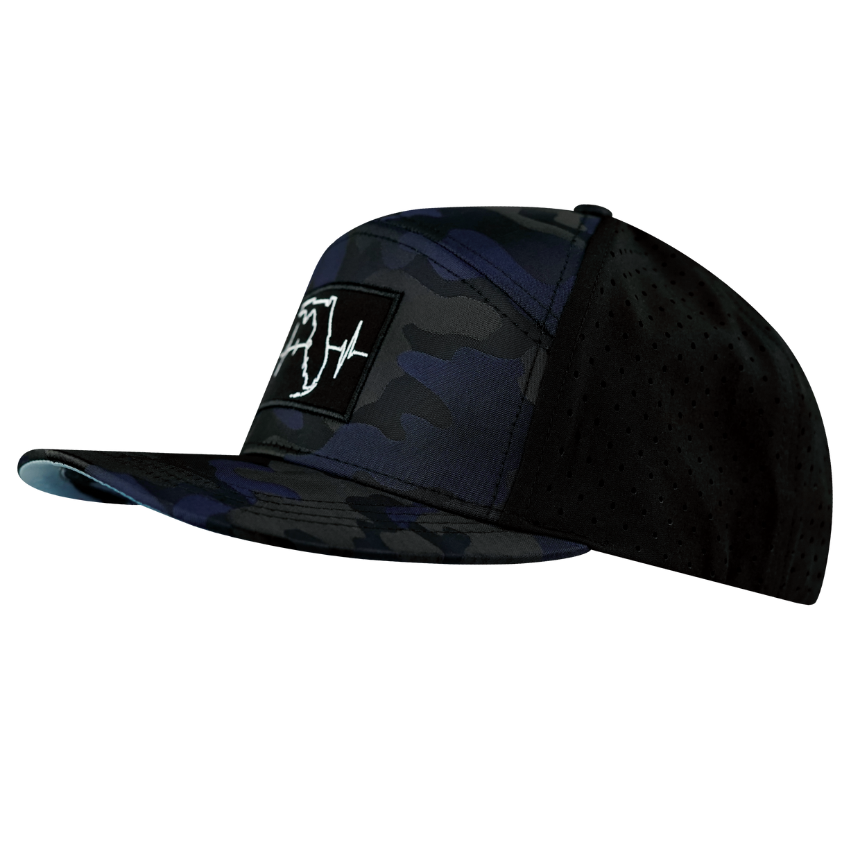 Florida - 7 Panel - Navy Camo / Black - Laser Mesh (Unisex)
