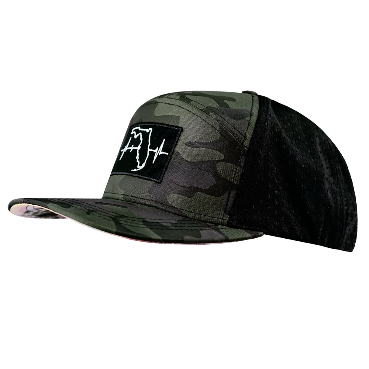 Florida - 7 Panel - Green Camo / Black - Jersey Mesh (Unisex)