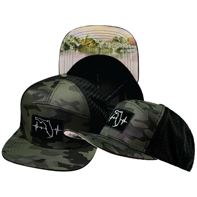 Florida - 7 Panel - Green Camo / Black - Jersey Mesh (Unisex)