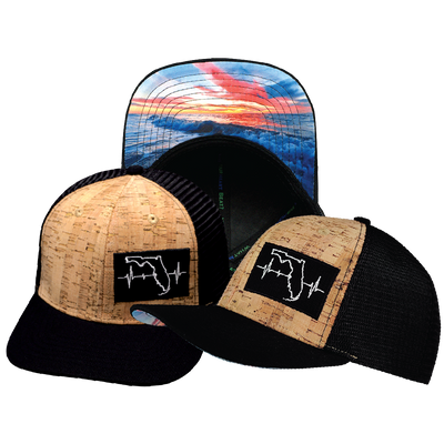 Florida - 6 Panel - Cork - Black - Trucker Mesh (Unisex)