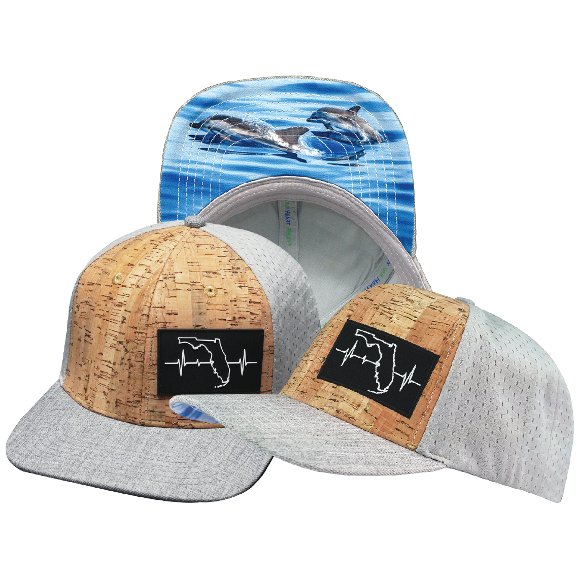 Florida - 6 Panel - Cork - Heather Gray - Fabric Back (Unisex)