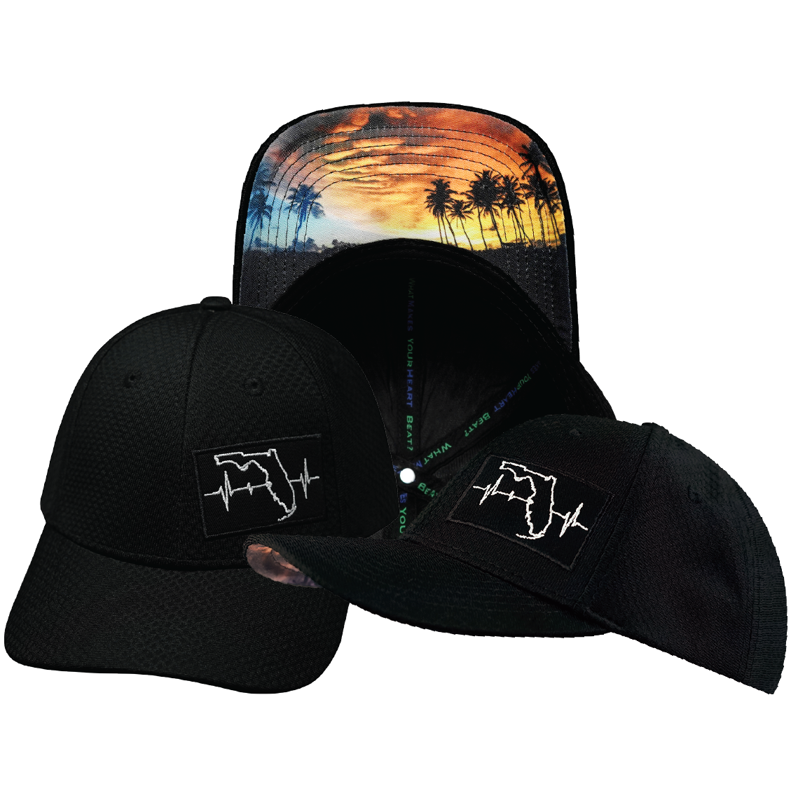 Florida - 6 Panel - AirMesh - Athletic Fit - Black - Fabric Back (Unisex)