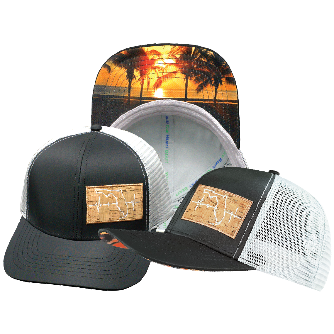 Florida - 6 Panel - Black / Gray - Trucker Mesh (Unisex)