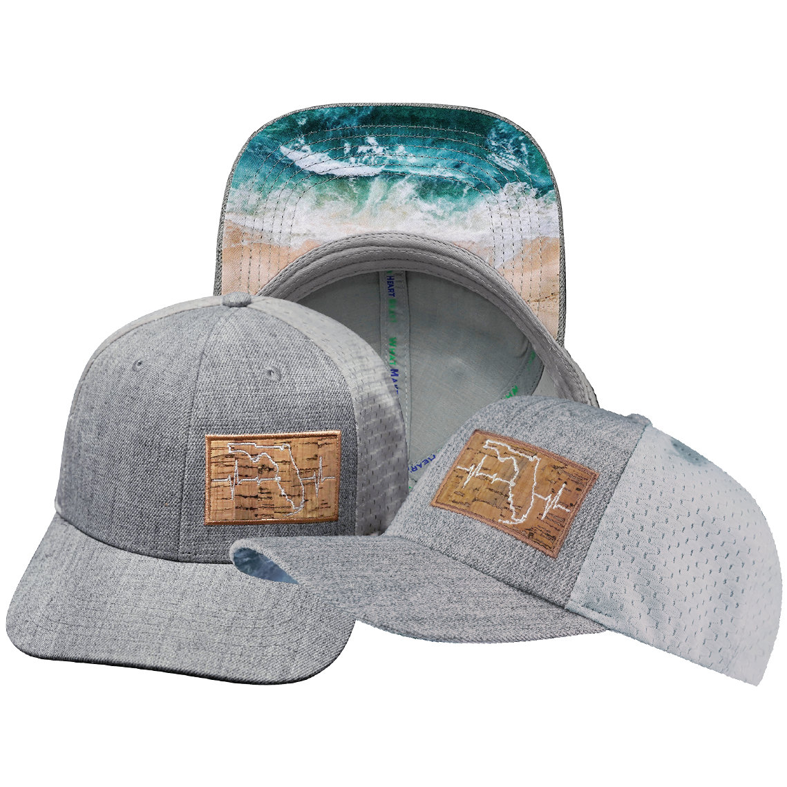 Florida - 6 Panel - Heather Gray / Gray - Fabric Back (Unisex)