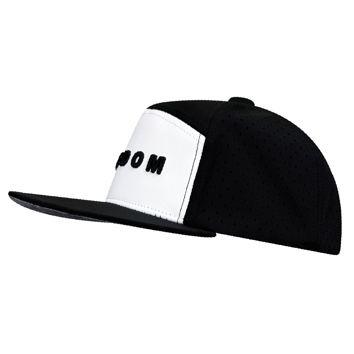 FREEDOM Hat - 7 Panel - Black / White - Laser Mesh - Proceeds go to TPUSA