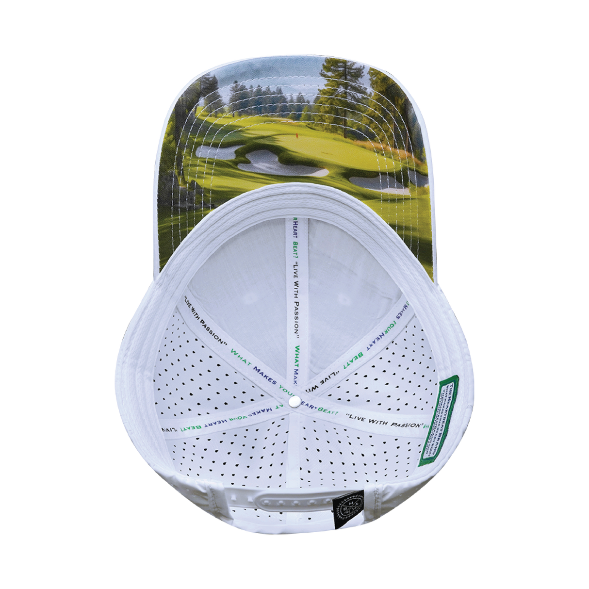 Golf - 6 Panel - Shallow Fit - Pony Tail - White - Laser Mesh (Unisex)