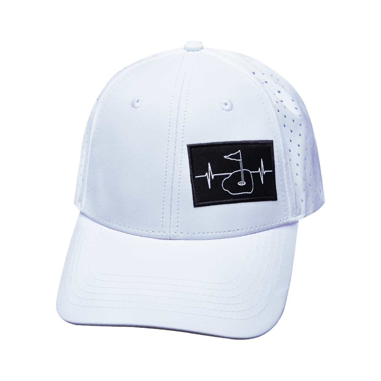 Golf - 6 Panel - Shallow Fit - Pony Tail - White - Laser Mesh (Unisex)