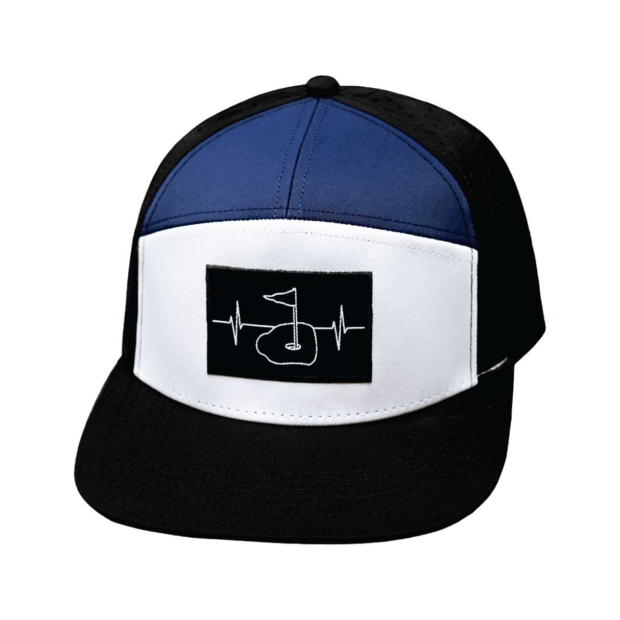 Golf - 7 Panel - Black / White / Navy - Laser Mesh (Unisex)