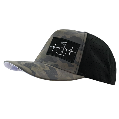 Golf - 5 Panel - Structured - Soft Charcoal Camo / Black - Laser Mesh (Unisex)
