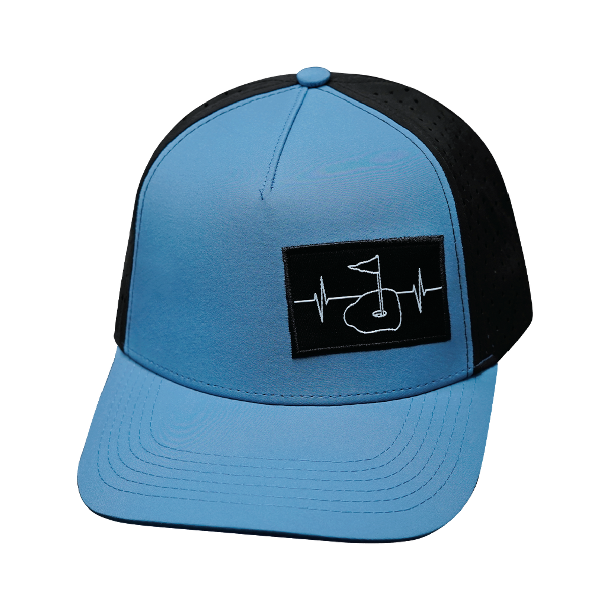 Golf - 5 Panel - Structured - Slate Blue / Black - Laser Mesh (Unisex)