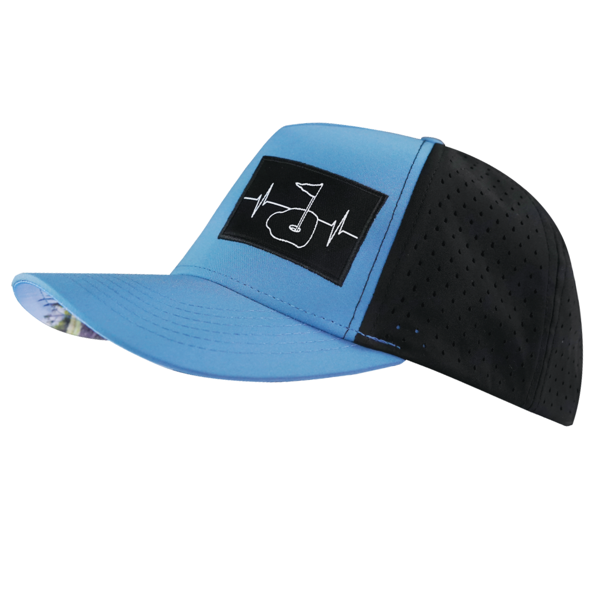 Golf - 5 Panel - Structured - Slate Blue / Black - Laser Mesh (Unisex)