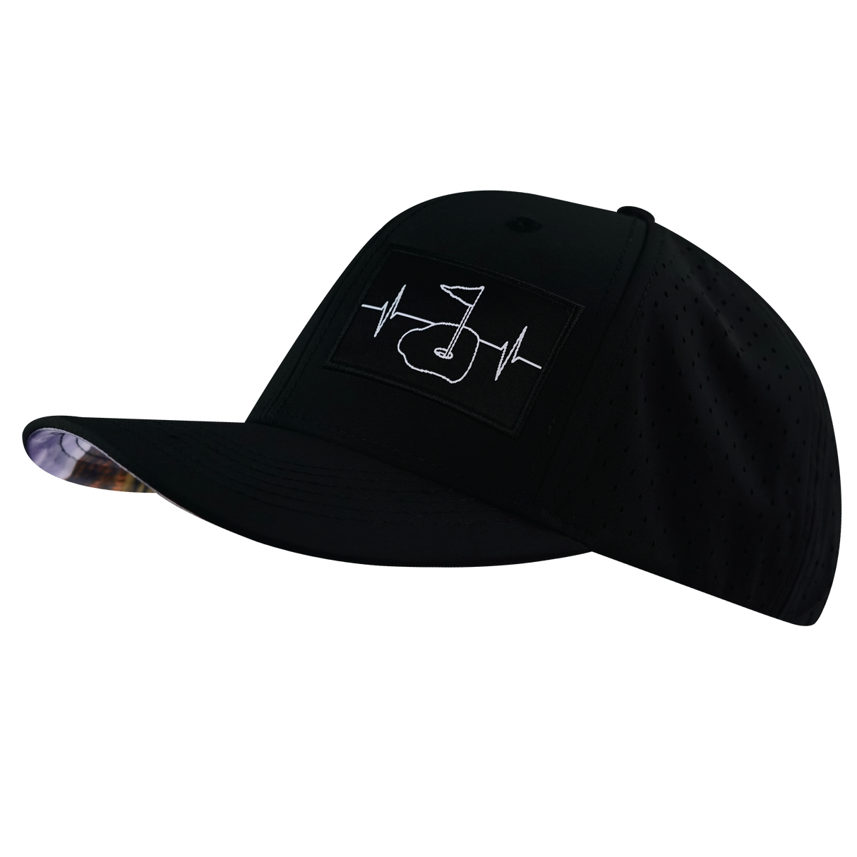 Golf - 6 Panel - Black - Laser Mesh (Unisex)