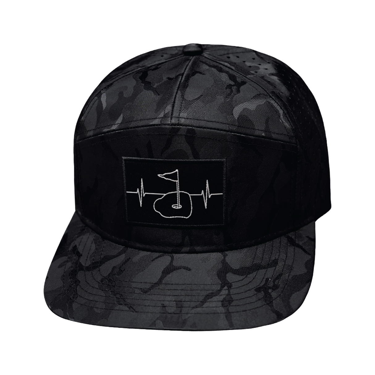 Golf - 7 Panel - Black Camo - Laser Mesh (Unisex)
