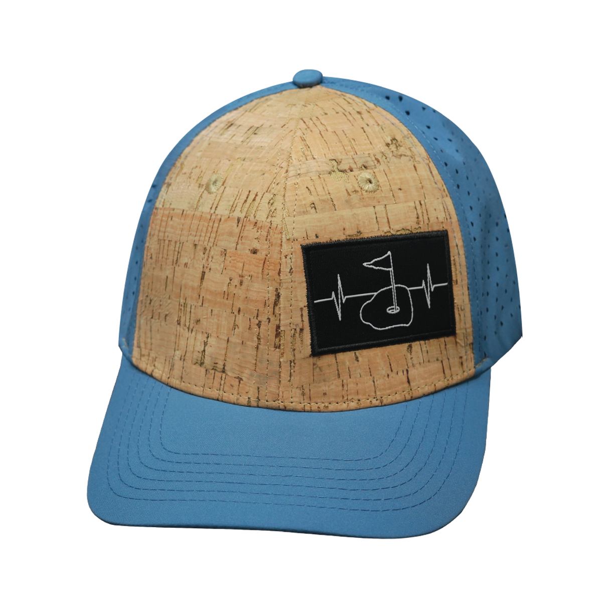 Golf - 6 Panel - Cork - Slate Blue - Laser Mesh (Unisex)