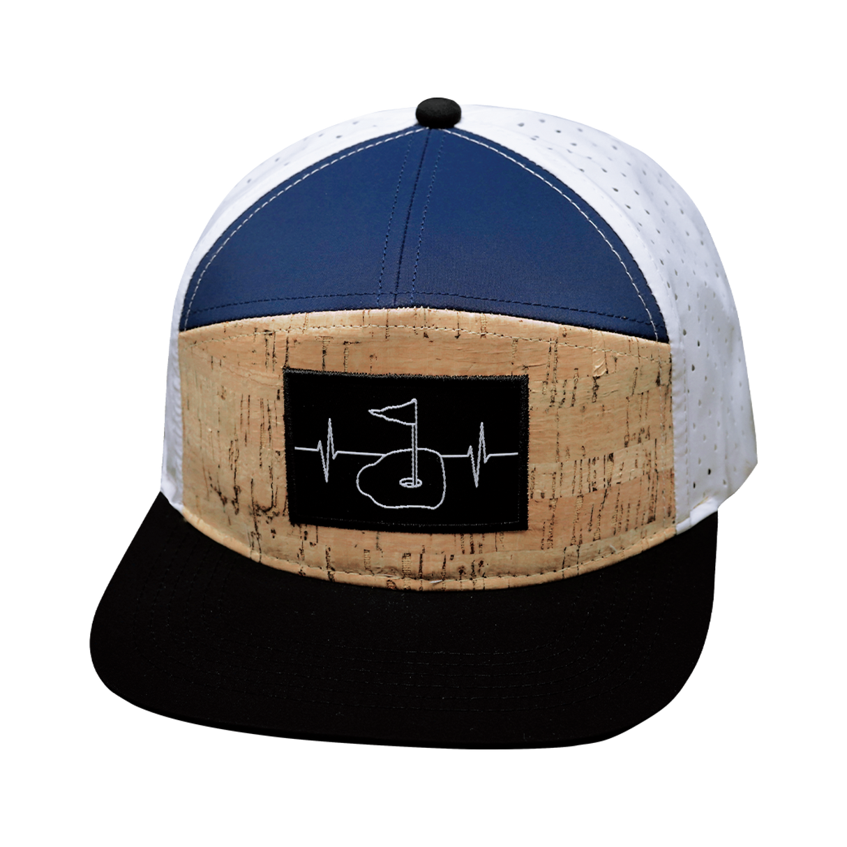 Golf - 7 Panel - Cork - Black / Navy / White - Laser Mesh (Unisex)