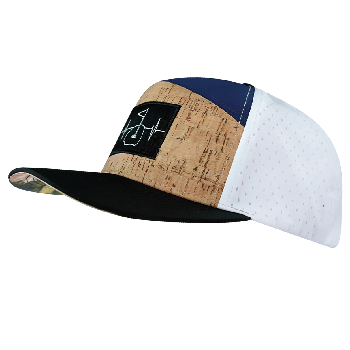 Golf - 7 Panel - Cork - Black / Navy / White - Laser Mesh (Unisex)