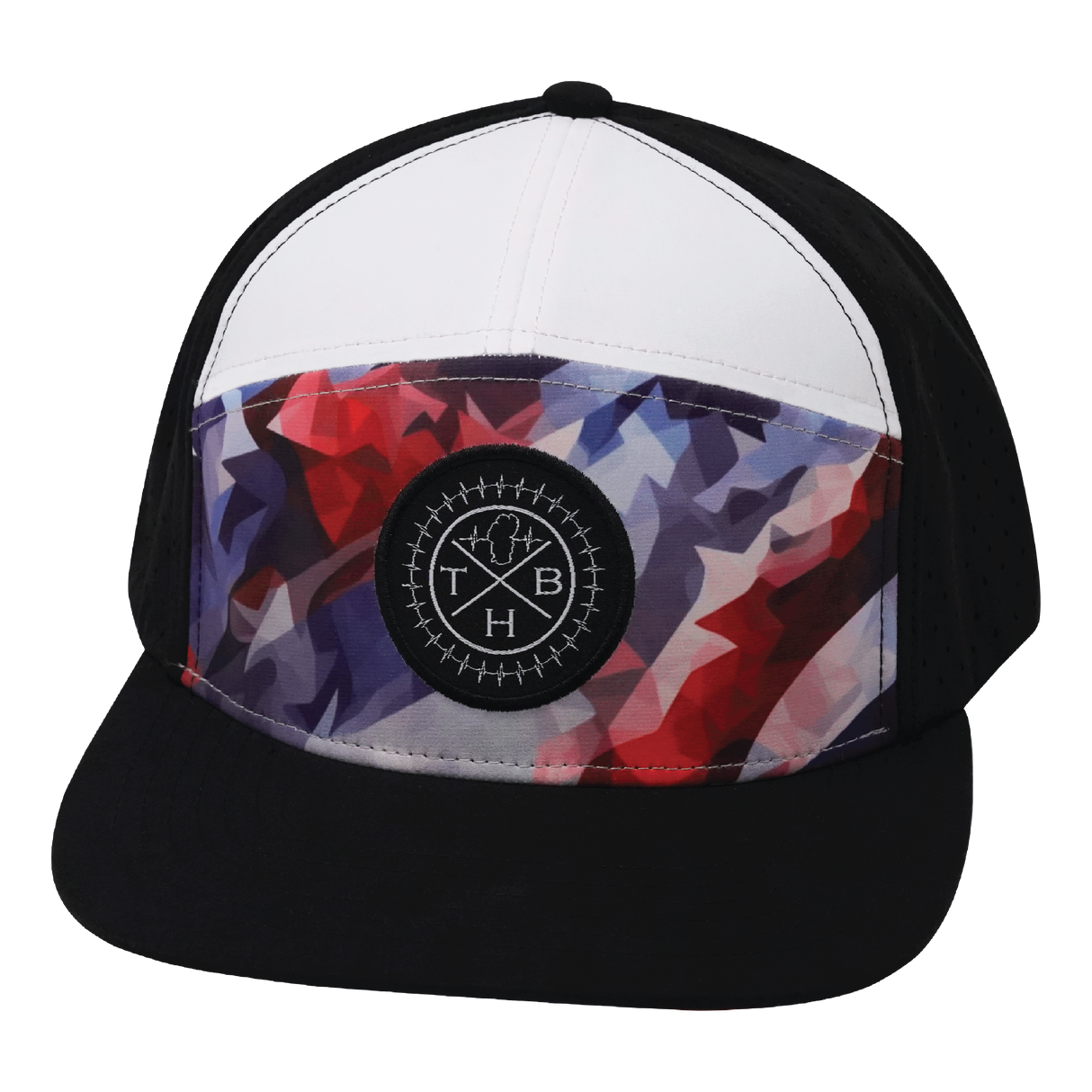 THB - 7 Panel - Geo Flag - Black / White - Laser Mesh (Unisex)