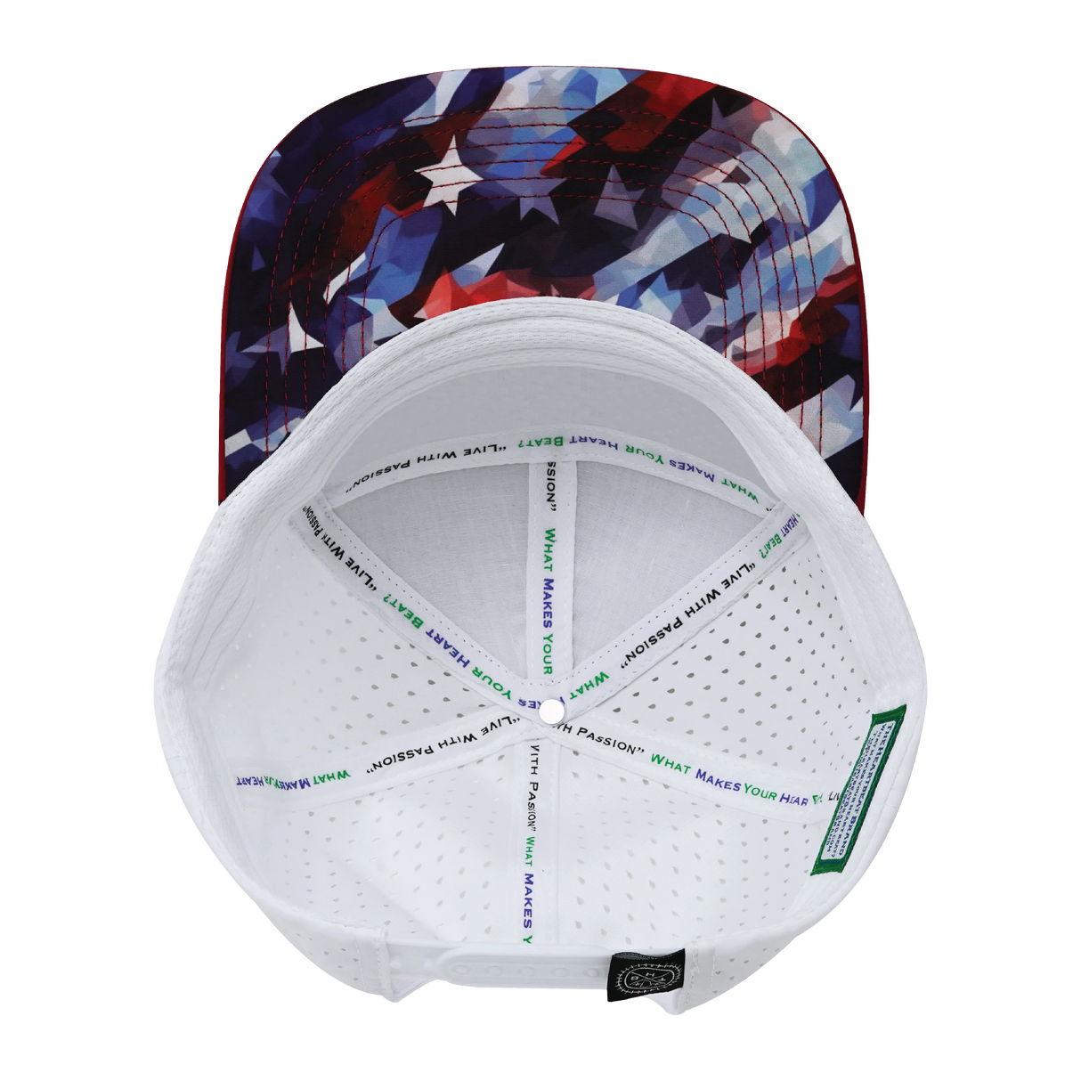 THB - 7 Panel - Geo Flag - Dark Red / Navy / White - Laser Mesh (Unisex)