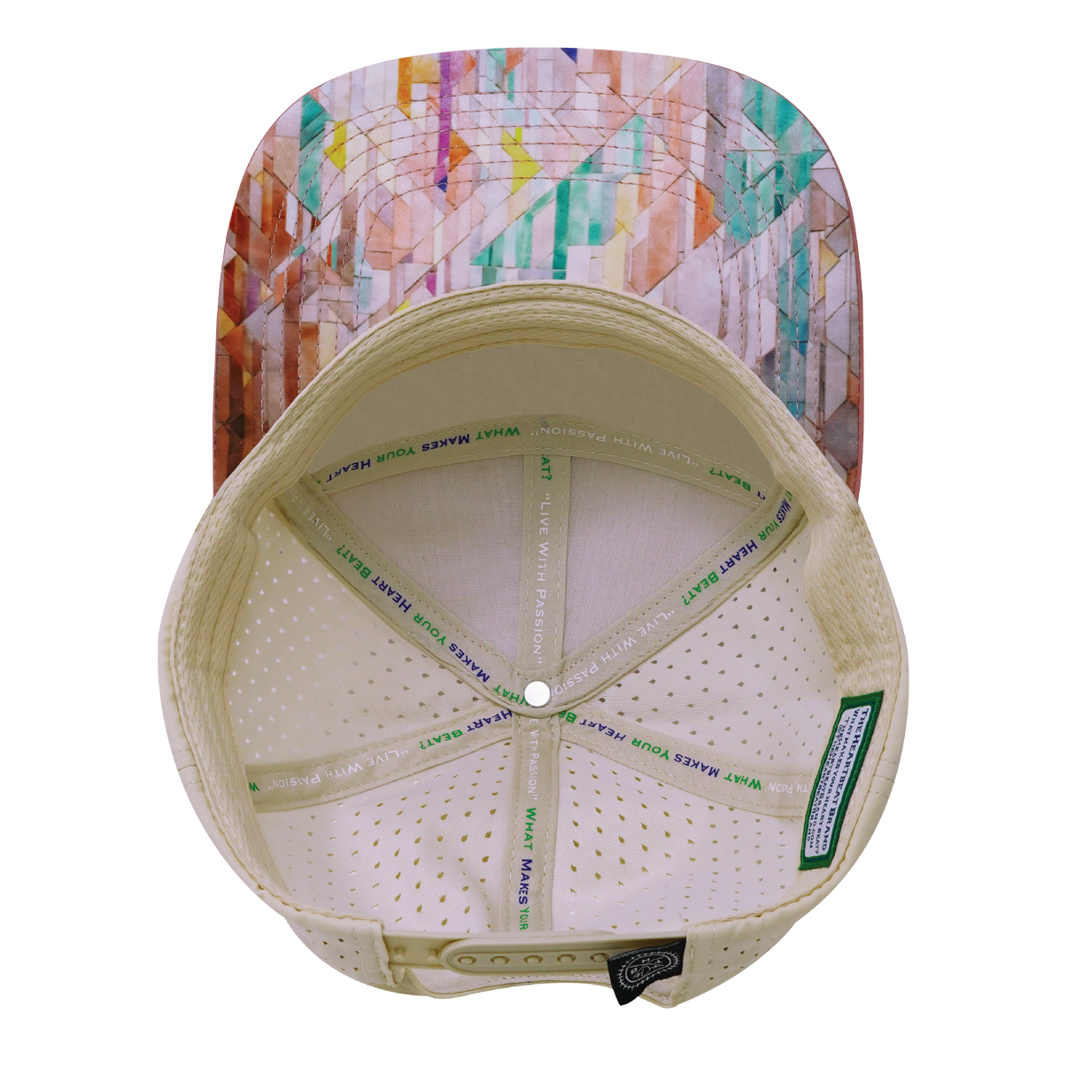 THB - 7 Panel - Geo Mosaic - Pink Peach / Cream - Laser Mesh (Unisex)