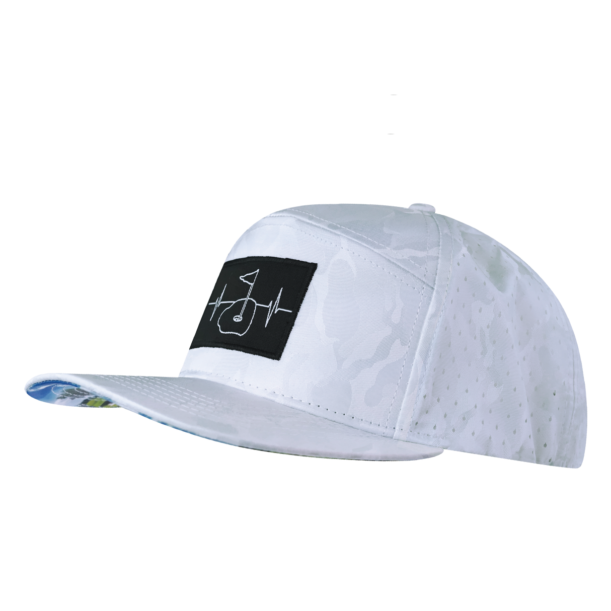 Golf - 7 Panel - White Camo - Laser Mesh (Unisex)