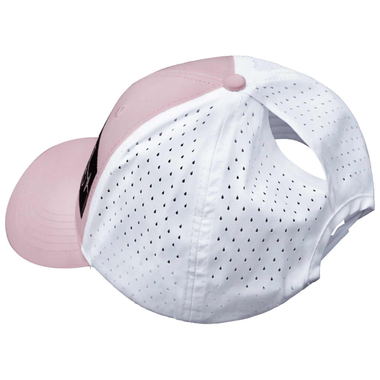 Golf - 6 Panel - Shallow Fit - Pony Tail - Light Pink / White - Laser Mesh (Unisex)