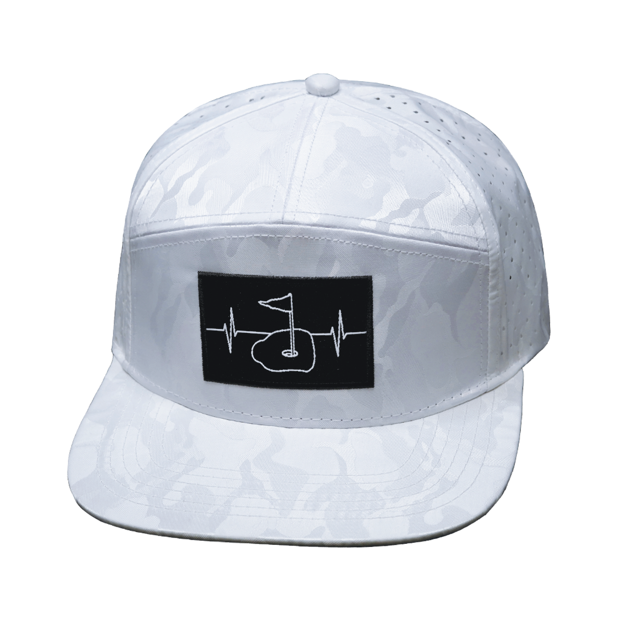 Golf - 7 Panel - White Camo - Laser Mesh (Unisex)
