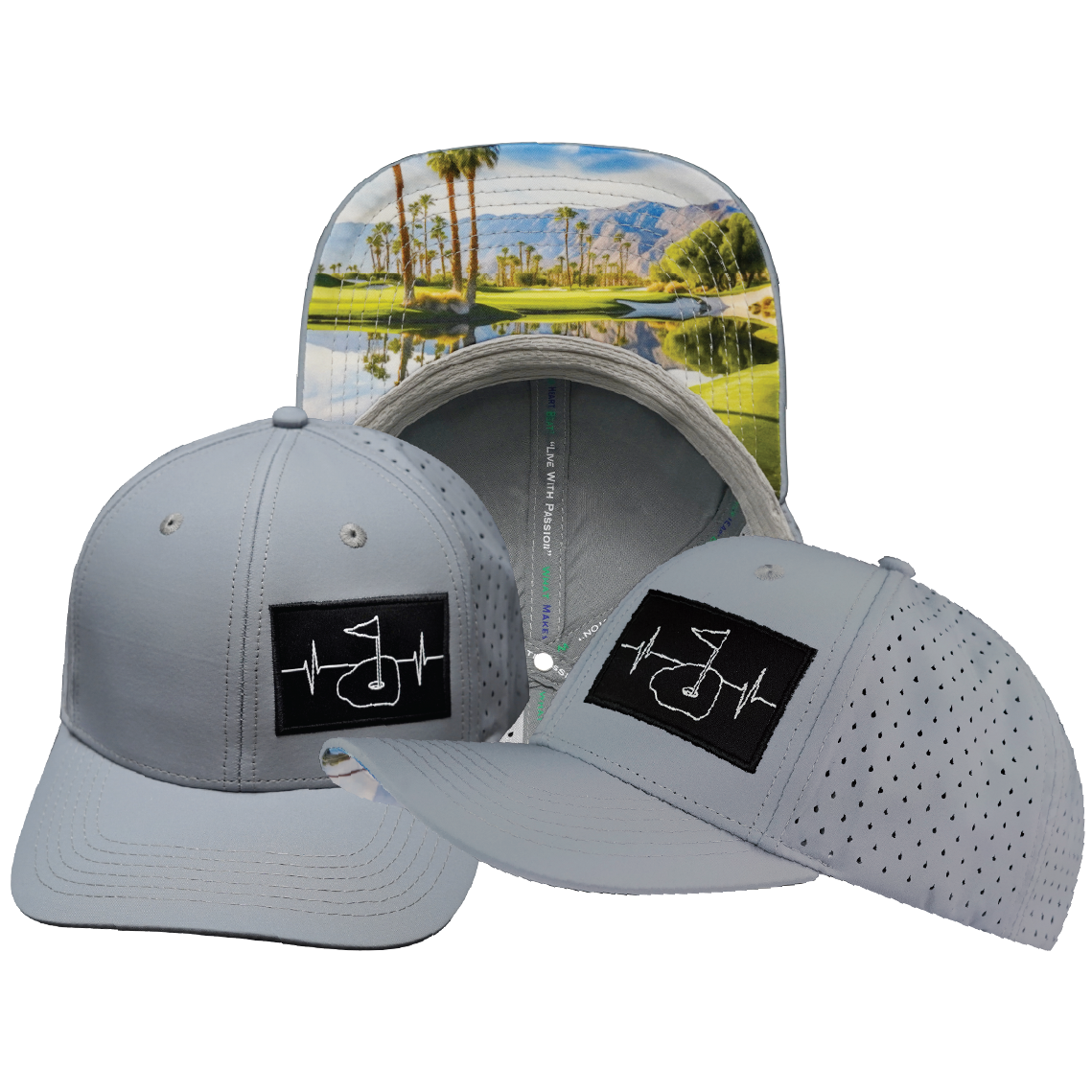 Golf - 6 Panel - Gray Blue - Laser Mesh (Unisex)