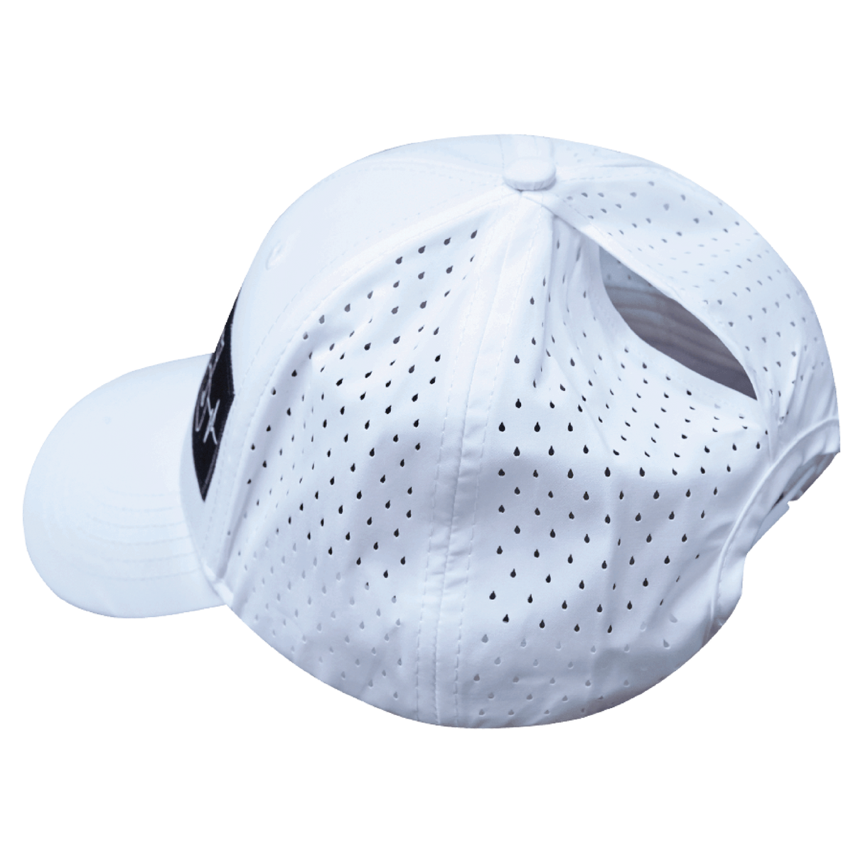 Golf - 6 Panel - Shallow Fit - Pony Tail - White - Laser Mesh (Unisex)