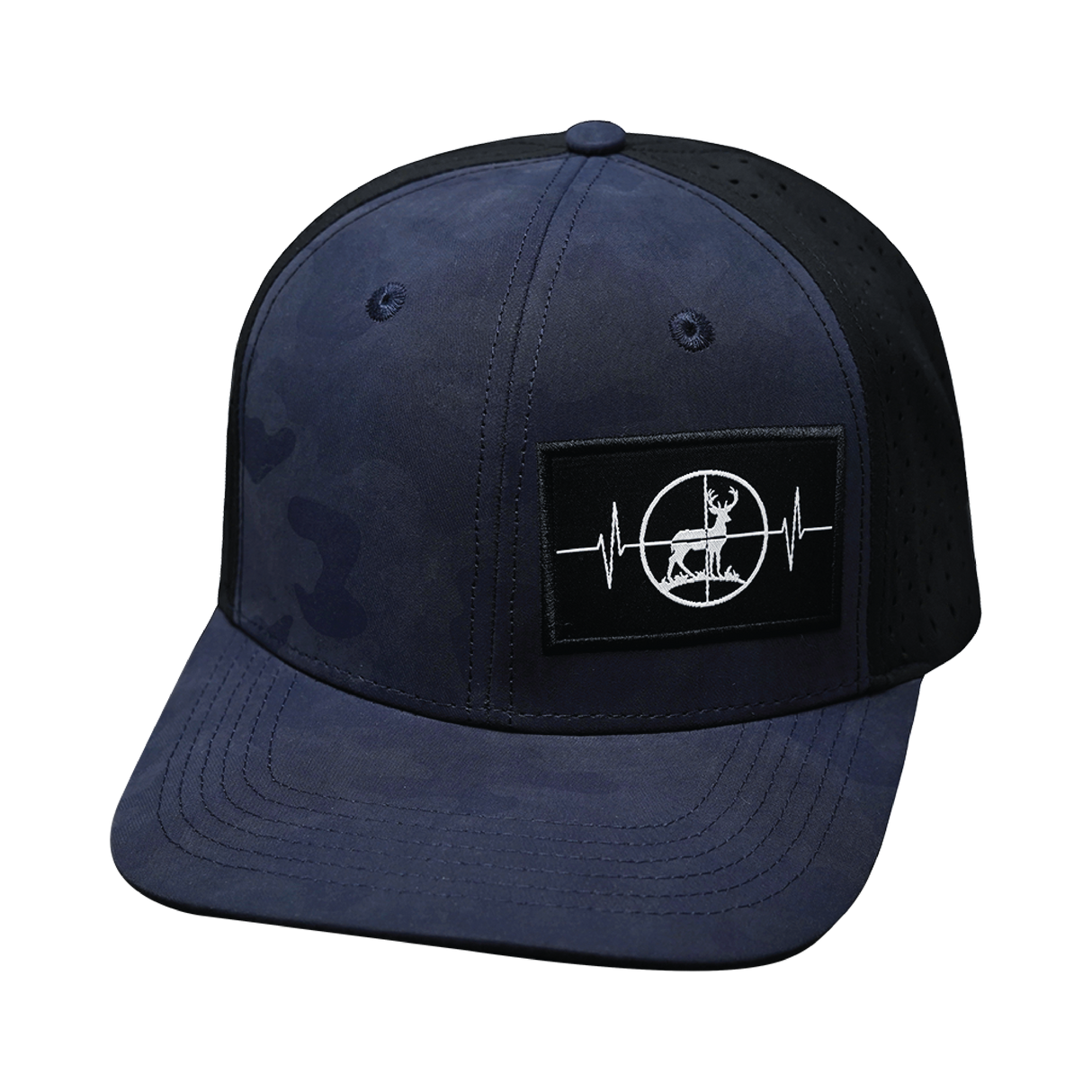 Hunting - 6 Panel - Soft Blue Camo / Black - Laser Mesh (Unisex)