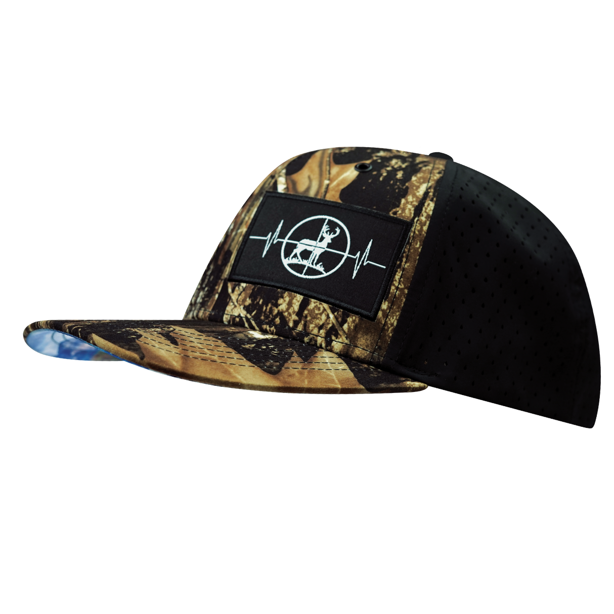 Hunting - 6 Panel - Natural Tree Camo / Black - Laser Mesh (Unisex)