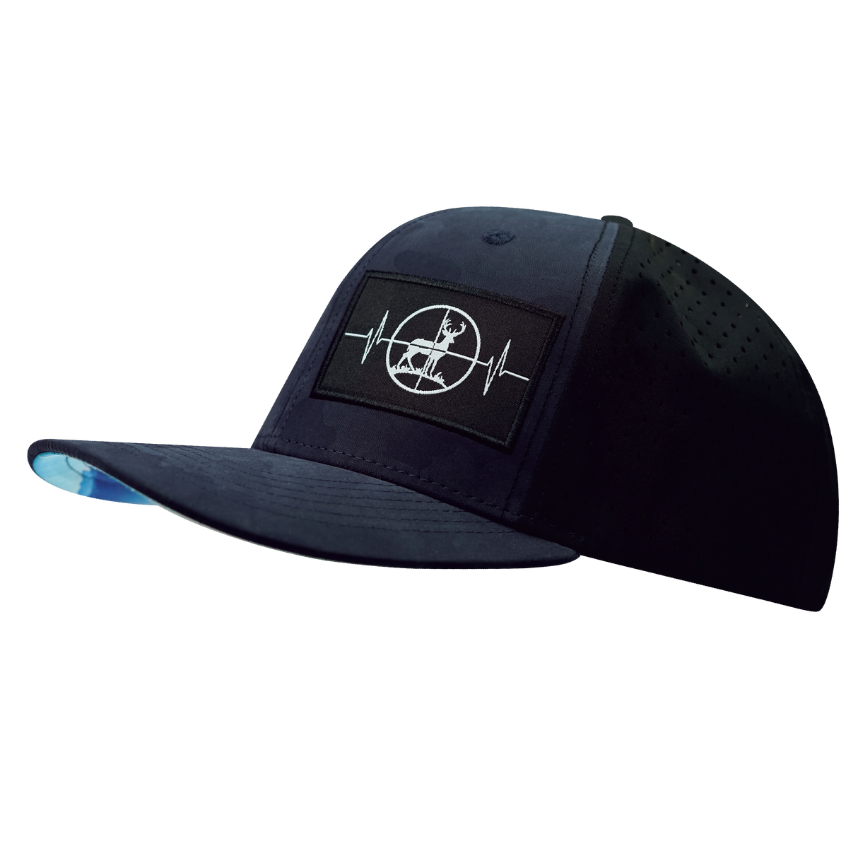 Hunting - 6 Panel - Soft Blue Camo / Black - Laser Mesh (Unisex)