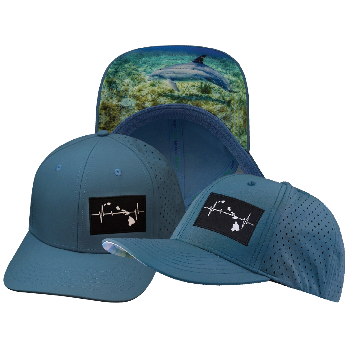 Hawaii - 6 Panel - Sea Blue - Laser Mesh (Unisex)
