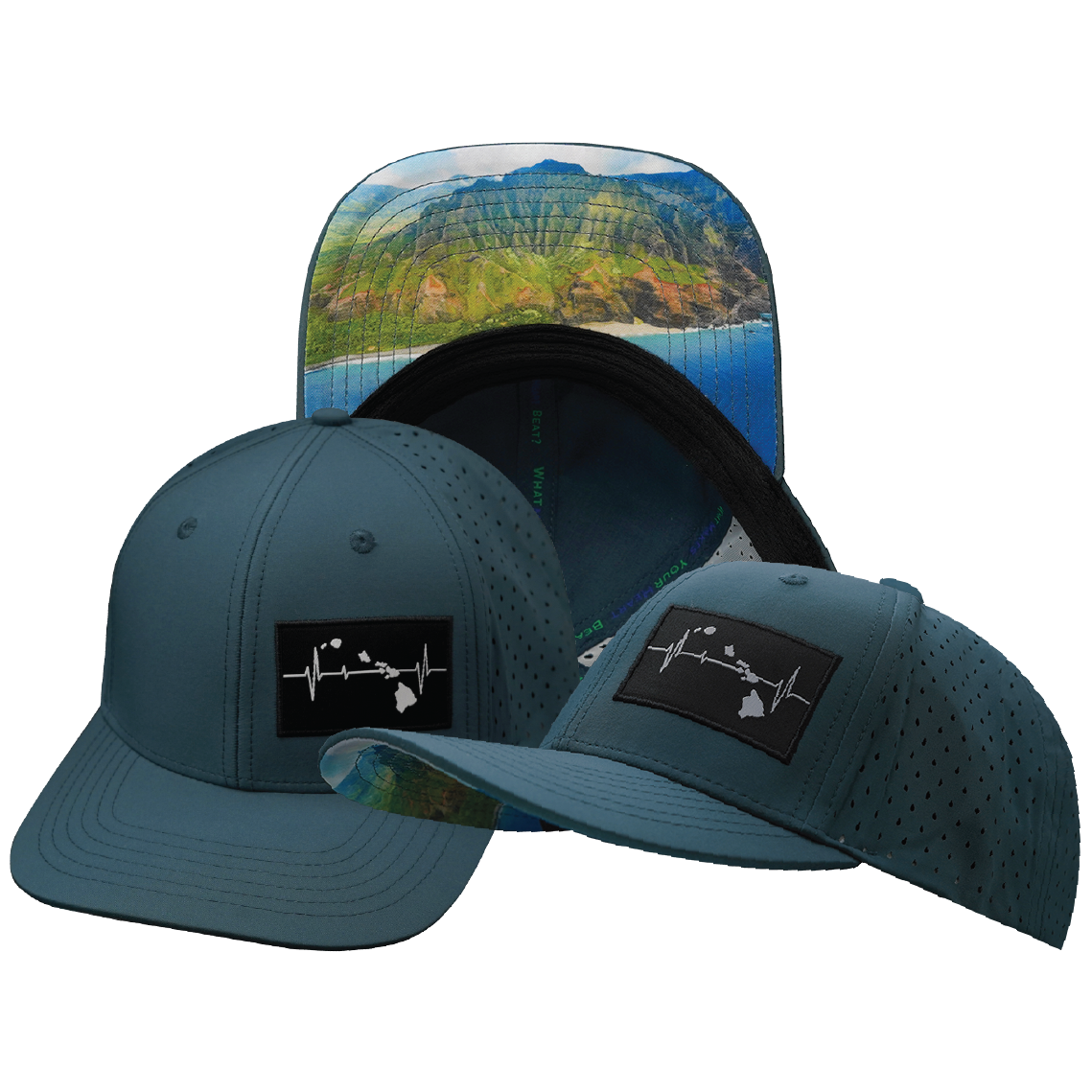 Hawaii - 6 Panel - Blue Charcoal - Laser Mesh (Unisex)