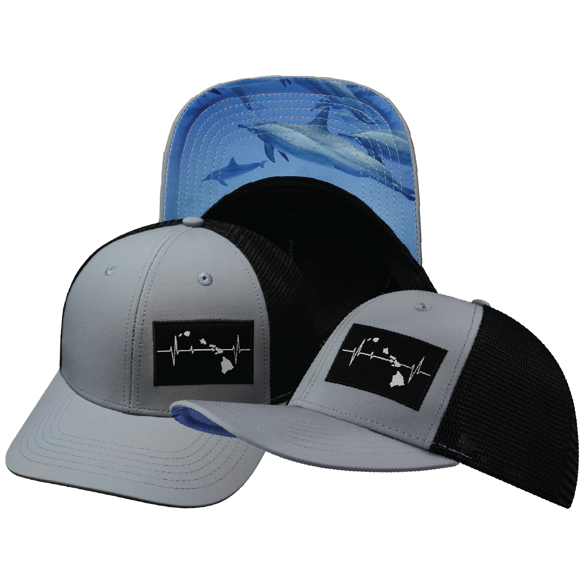 Hawaii - 6 Panel - Ice Blue / Black - Trucker Mesh (Unisex)