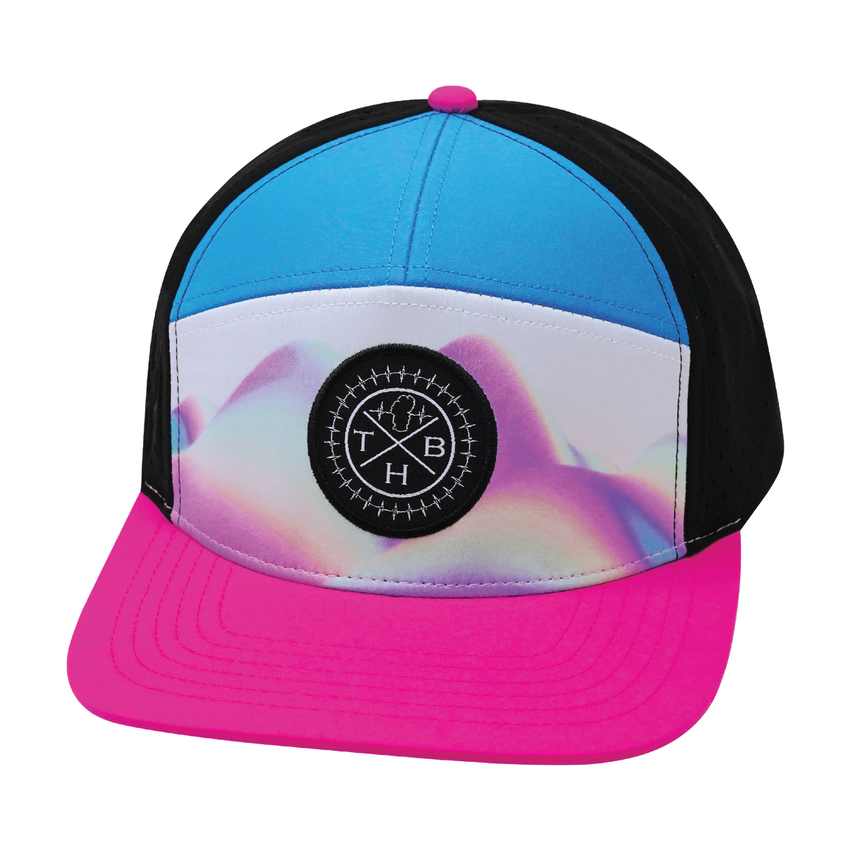 THB - 7 Panel - Holograph - Neon Pink / Neon Blue / Black - Laser Mesh (Unisex)