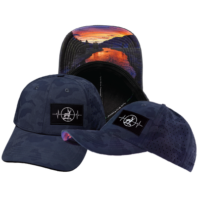 Hunting - 6 Panel - Shallow Fit - Soft Dark Camo - Laser Mesh (Unisex)