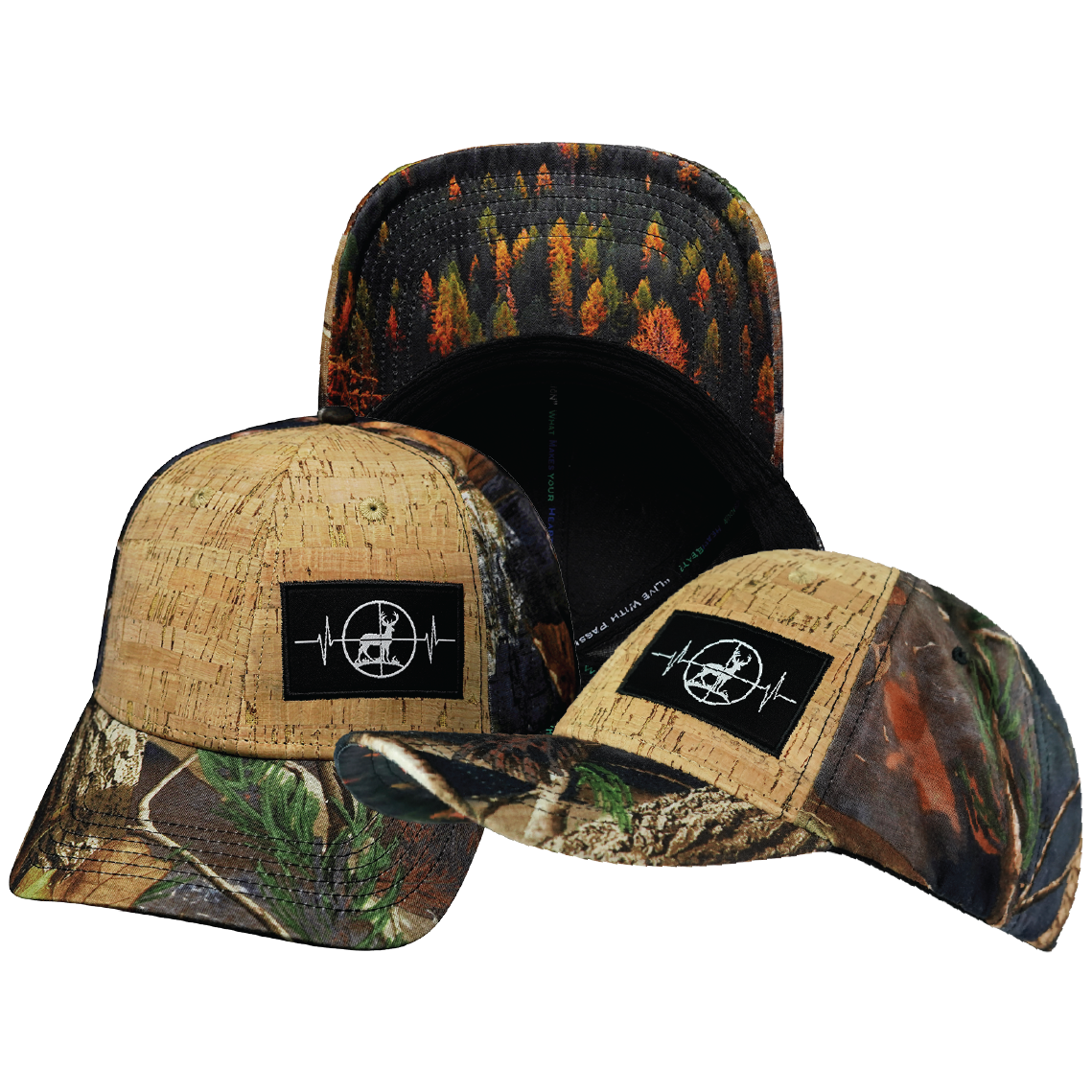 Hunting - 6 Panel - Shallow Fit - Cork - Fall Camo - Fabric Back (Unisex)