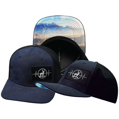 Hunting - 6 Panel - Soft Blue Camo / Black - Laser Mesh (Unisex)