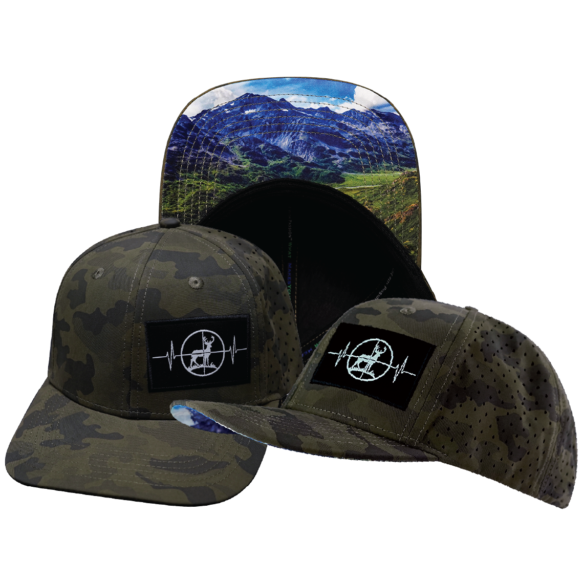 Hunting - 6 Panel - Soft Earth Camo - Laser Mesh (Unisex)
