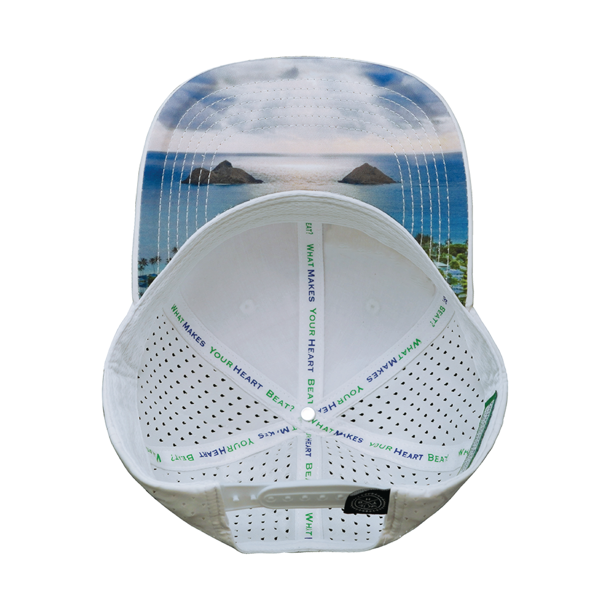Hawaii - 6 Panel - White - Laser Mesh (Unisex)
