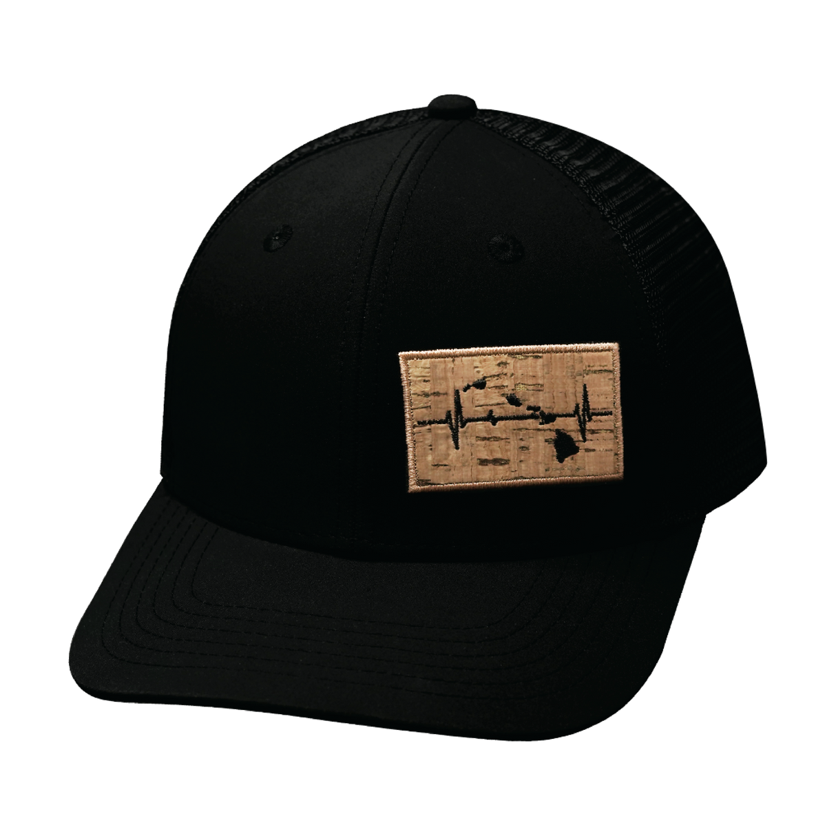 Hawaii - 6 Panel - Black - Trucker Mesh (Unisex)