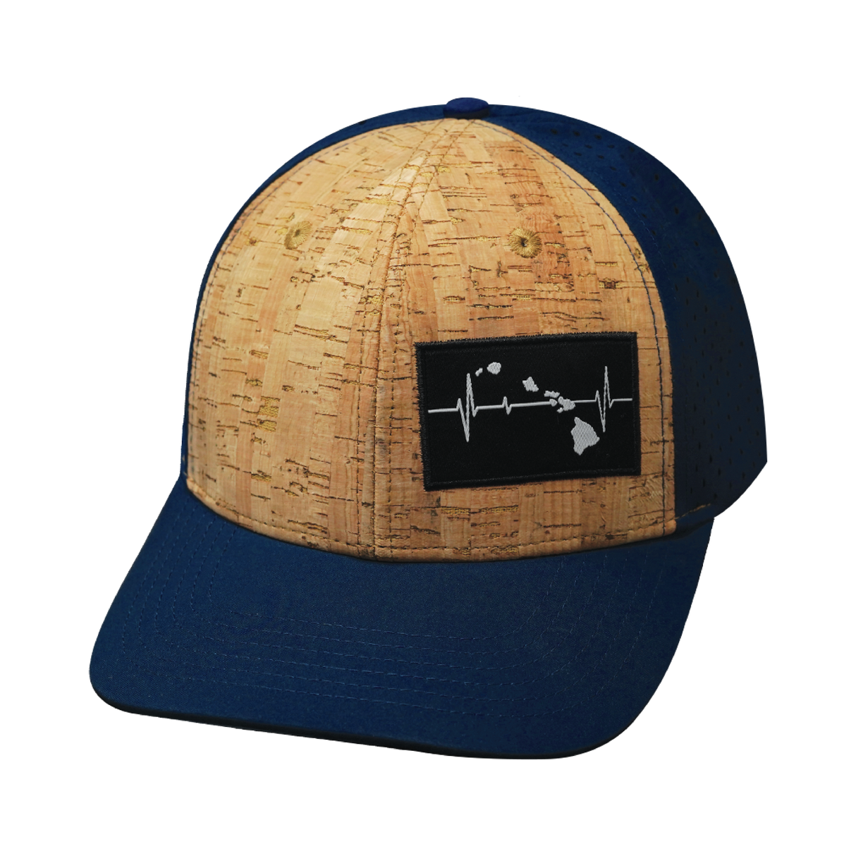Hawaii - 6 Panel - Cork - Navy - Laser Mesh (Unisex)